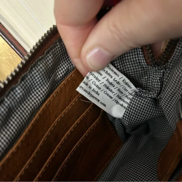 Spikes & Sparrow- Elegant Mini Tan Leather Crossbody/Travel Bag - Picture 11 of 14